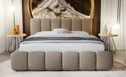 Polsterbett mit Stauraum Cloud Bouclé-Stoff | 120x200 cm, Braun