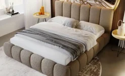 Polsterbett mit Stauraum Cloud Bouclé-Stoff | 120x200 cm, Braun