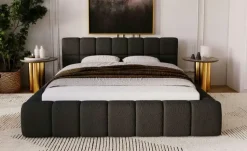 Polsterbett mit Stauraum Alcester | Schwarz, 140 cm