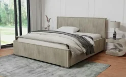 Polsterbett mit Stauraum, Cordbezug Luis | 140x200 cm, Beige