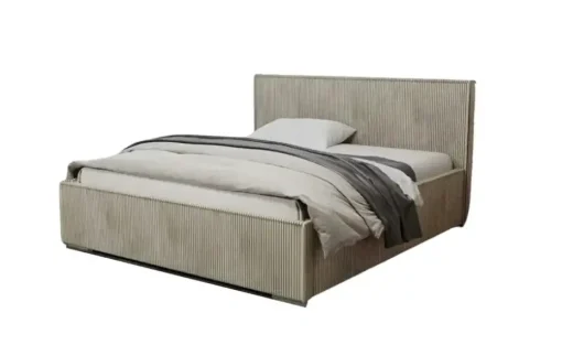Polsterbett mit Stauraum, Cordbezug Luis | 140x200 cm, Beige