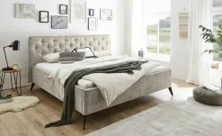 Polsterbettgestell Alicante | Toffeebraun, 140 cm