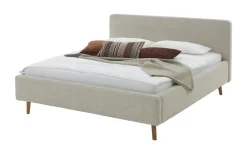 Polsterbettgestell Mattis | Beige, Webstoff grob