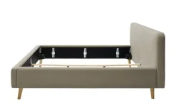 Polsterbettgestell Mattis | Taupe, Webstoff fein