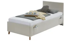 Polsterbettgestell mit USB-Anschluss Cool | Beige, Ohne Rückenteil