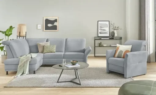 Polstermöbel Oelsa Ecksofa Mallorca | Hellgrau, Erweiterte Funktion