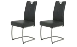 Polsterschwingstuhl 2er-Set mit Griff Michaeil | Anthrazit, 2er Set