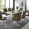 Polsterschwingstuhl 2er-Set in Leder-Optik Andrei | Schlamm