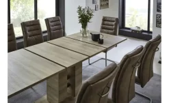 Polsterschwingstuhl 2er-Set in Leder-Optik Andrei | Schlamm