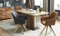 Polsterstuhl drehbar Benito | Cognacbraun, Esche