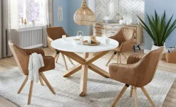 Polsterstuhl drehbar Benito | Cognacbraun, Esche