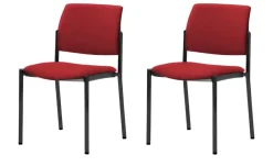 Polsterstuhl  2er Set MyPlano | Rot, 4-Fußgestell