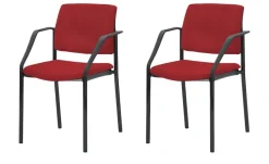 Polsterstuhl  2er Set MyPlano | Rot, 4-Fußgestell