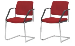Polsterstuhl  2er Set MyPlano | Rot, Schwingstuhlgestell