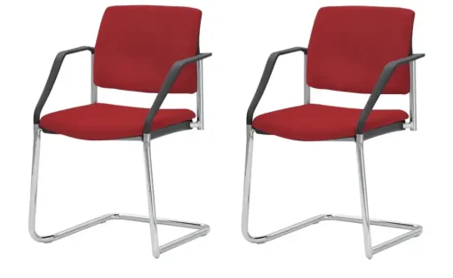 Polsterstuhl  2er Set MyPlano | Rot, Schwingstuhlgestell