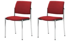 Polsterstuhl  2er Set MyPlano | Rot, 4-Fußgestell