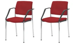 Polsterstuhl  2er Set MyPlano | Rot, 4-Fußgestell