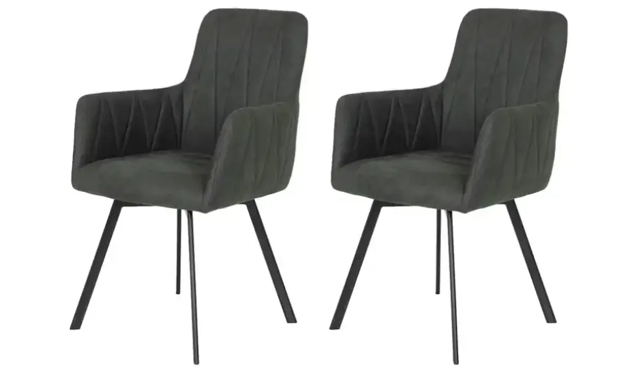 Polsterstuhl 2er-Set | Anthrazit, 58 cm | Möbel Höffner