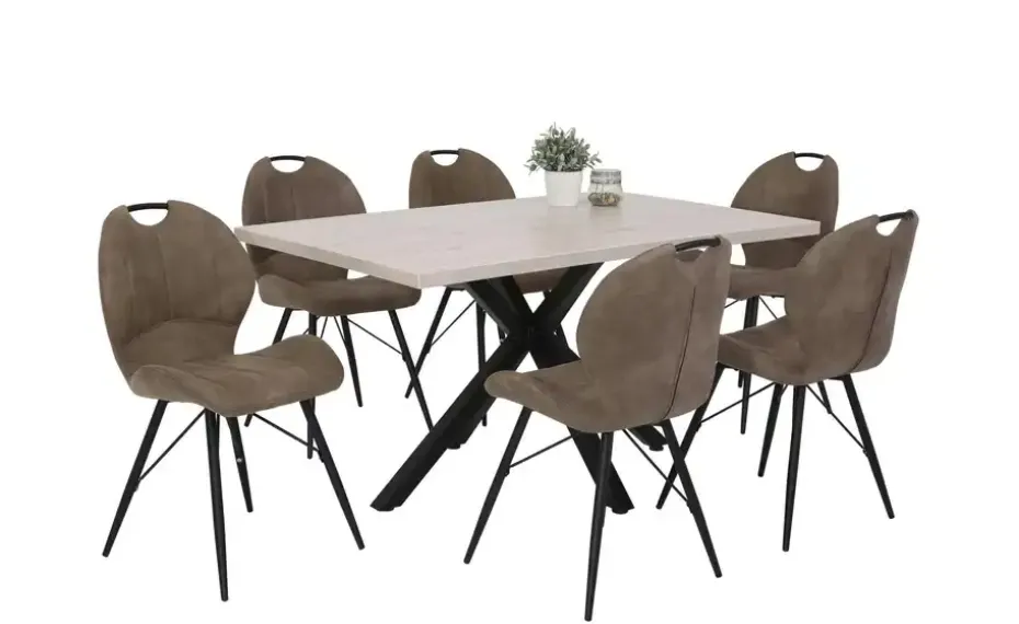 Polsterstuhl 2er-Set mit Griff Arthur | Schlamm