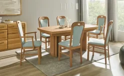 Polsterstuhl Senator | Aquablau, Griff, Armlehne