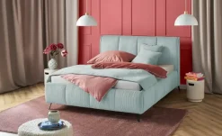 pop Polsterbett mit Bettkasten Pamela | 160 cm, Hellblau