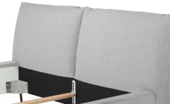 pop Polsterbettgestell in modernem Cordstoff Sunset | Grau, 160 cm