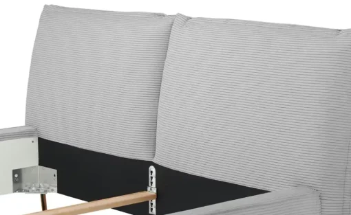 pop Polsterbettgestell in modernem Cordstoff Sunset | Grau, 160 cm