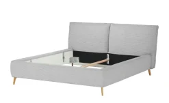 pop Polsterbettgestell in modernem Cordstoff Sunset | Grau, 160 cm