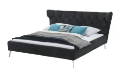 pop Polsterbettgestell Shaun | Schwarz, 160 cm