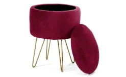 Pouf mit Stauraum Lelia | Bordeauxrot | Möbel Höffner