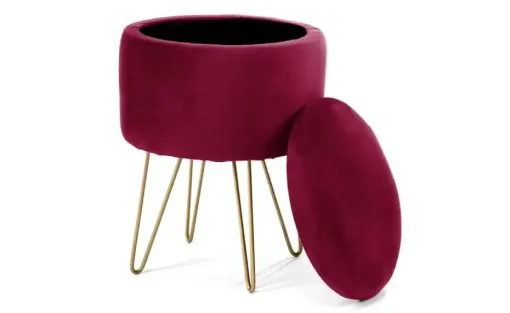 Pouf mit Stauraum Lelia | Bordeauxrot | Möbel Höffner