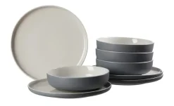 Ritzenhoff & Breker Tafelservice, 8-teilig Jasper | Grau, Weiß