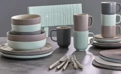 Ritzenhoff & Breker Tafelservice, 8-teilig Jasper | Taupe, Weiß