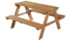 Roba Kindersitzgruppe Picknick for 4 | ohne Lehnen / mit Öffnung für Sonnenschirm, Teak