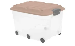 Rotho Rollbox mit Deckel Aufbewahrungsbox | Rosa