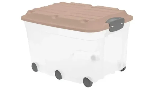 Rotho Rollbox mit Deckel Aufbewahrungsbox | Rosa