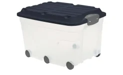 Rotho Rollbox mit Deckel Aufbewahrungsbox | Dunkelblau