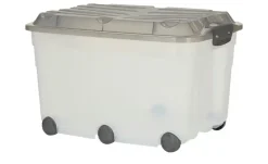 Rotho Rollbox mit Deckel Aufbewahrungsbox | Anthrazit, Grau, transparent