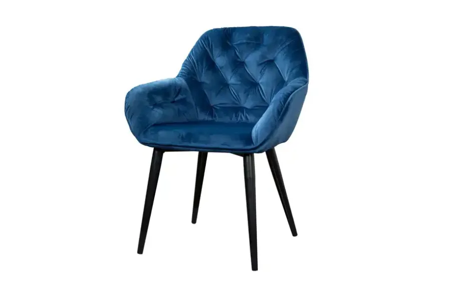 Samt-Polsterstuhl Kiril | Blau | Möbel Höffner