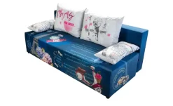 Schlafsofa Denny | Blau, mehrfarbig, Grundfunktion