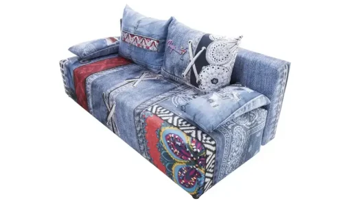 Schlafsofa Denny Basic | Denimblau, mehrfarbig, Grundfunktion