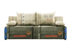 Schlafsofa Denny Premium | Grün, Beige, mehrfarbig, Erweiterte Funktion