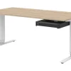 Schreibtisch elektrisch höhenverstellbar home.office | Eiche Sonoma (Nachbildung), Weiß