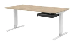 Schreibtisch elektrisch höhenverstellbar home.office | Eiche Sonoma (Nachbildung), Weiß
