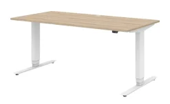 Schreibtisch elektrisch höhenverstellbar home.office | Eiche Sonoma (Nachbildung), Weiß