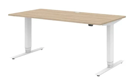 Schreibtisch elektrisch höhenverstellbar home.office | Eiche Sonoma (Nachbildung), Weiß