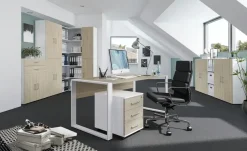Schreibtisch home.office | 150x80 cm, Eiche Sonoma (Nachbildung), Weiß