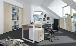 Schreibtisch home.office | 150x80 cm, Eiche Sonoma (Nachbildung), Weiß