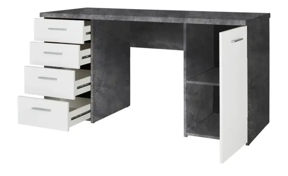 Schreibtisch Newa | Grau, Weiß | Möbel Höffner