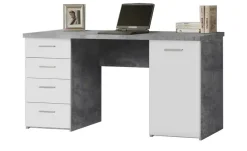 Schreibtisch Newa | Grau, Weiß | Möbel Höffner